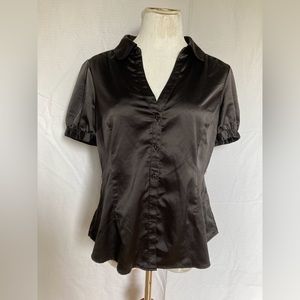 H&M silky black button up women’s blouse